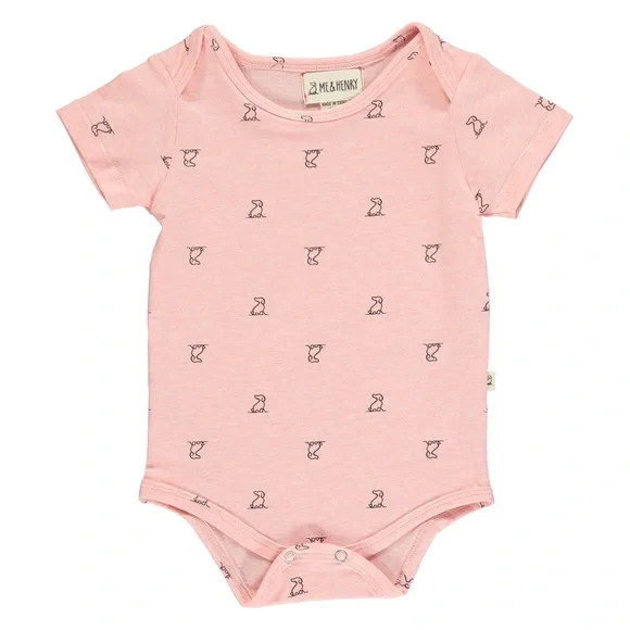 Me & Henry Walty Onesie in Salmon Henry Dog - Picture 3 of 9